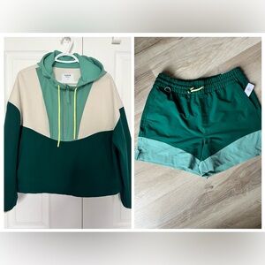 Old Navy Green Athletic Jacket and Shorts set
